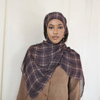 Plaid & Houndstooth Hijab Scarf (MH213)