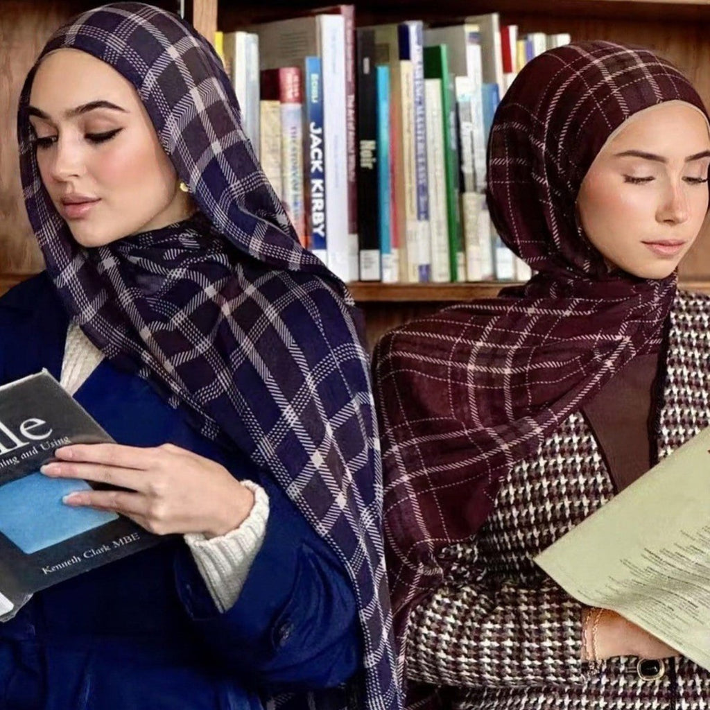 Plaid & Houndstooth Hijab Scarf (MH213)
