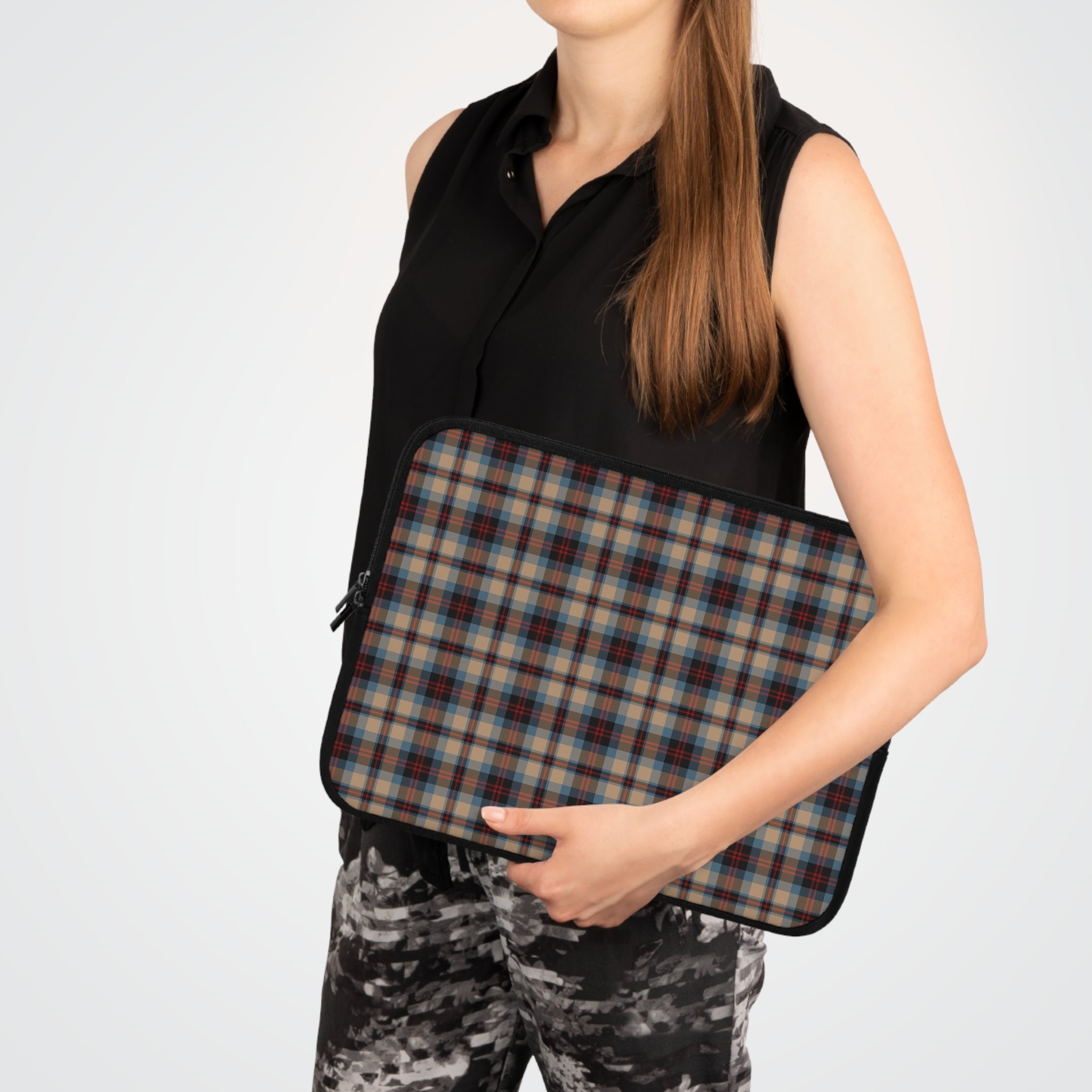 Plaid Laptop Sleeve | Stylish Computer Case for Professionals, Gift for Students, Tech Accessory for Work & School