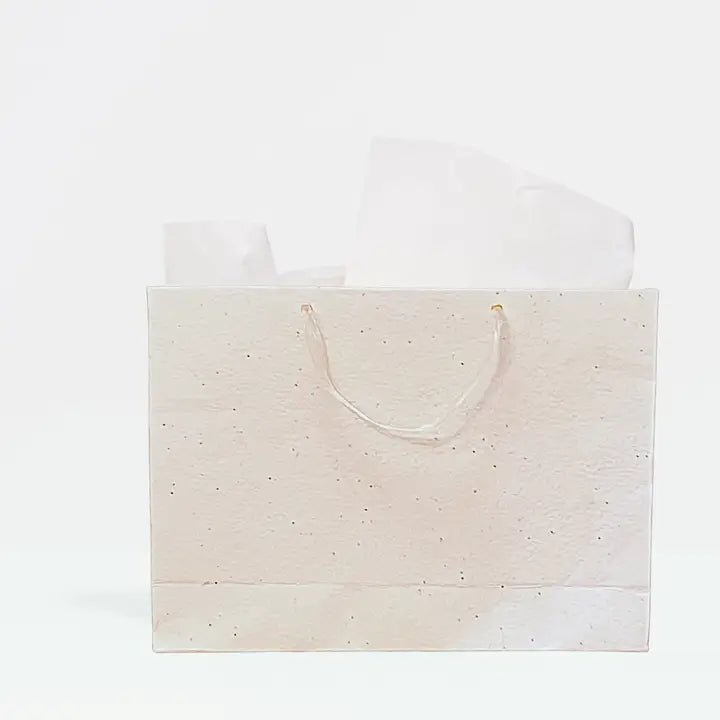 Plant & Grow Gift Bag (Handmade Seed Paper + Ribbon Handles) La Vie Bien Plant & Grow Gift Bag (Handmade Seed Paper + Ribbon Handles)