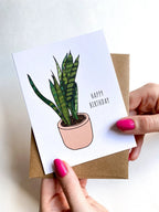 Plant Happy Birthday Card – Houseplant Birthday Greeting for Plant Lovers by Five Dot Post