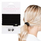 Plastic - free Flat Hair Ties - Black Hair Ties La Vie Bien Plastic - free Flat Hair Ties - Black
