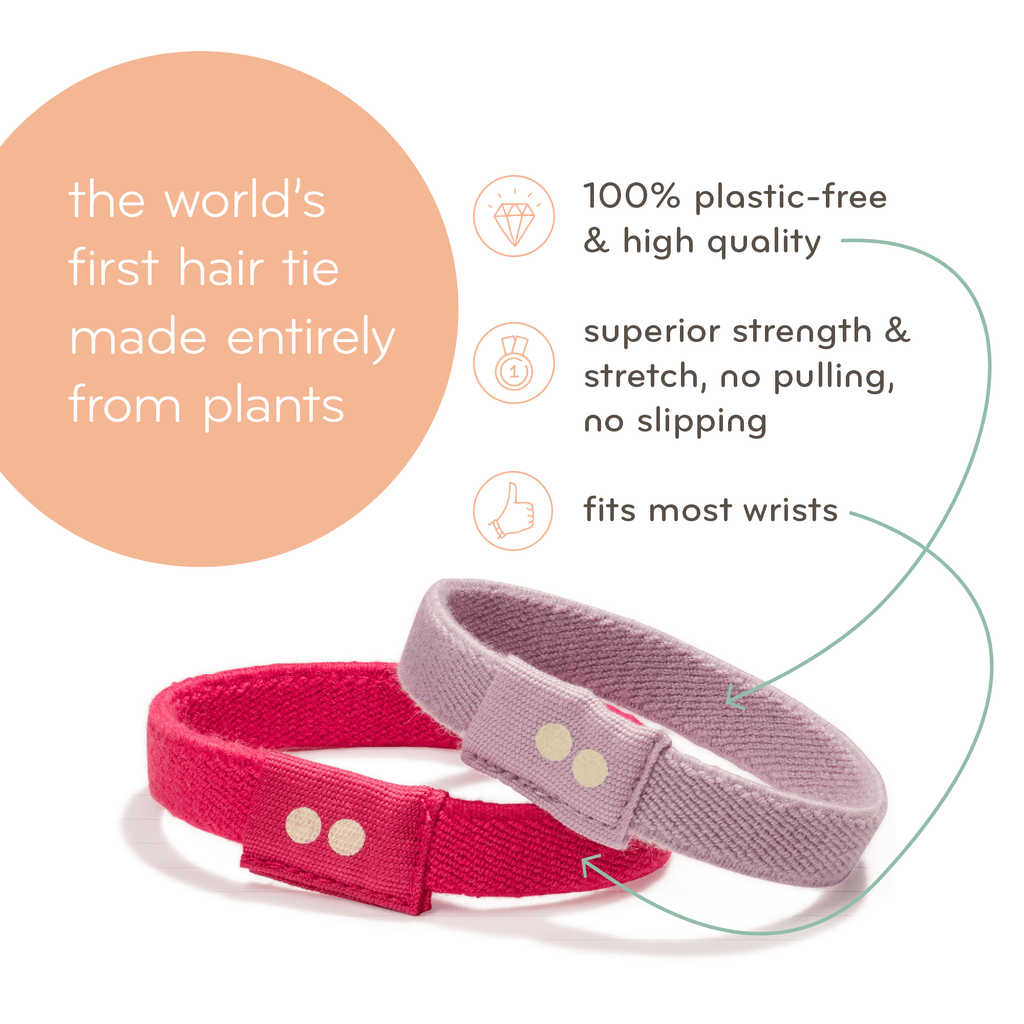 Plastic - free Flat Hair Ties - Black Hair Ties La Vie Bien Plastic - free Flat Hair Ties - Black