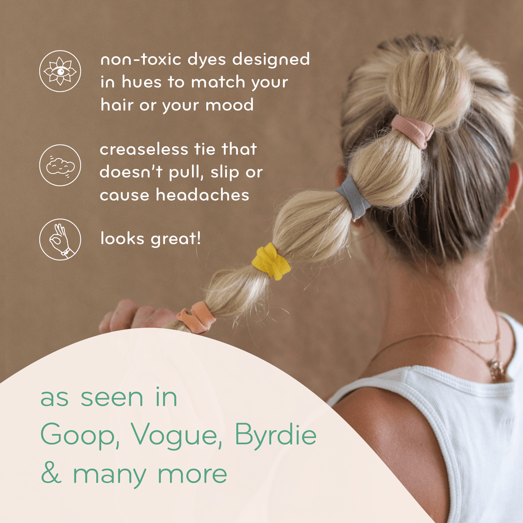 Plastic - free Flat Hair Ties - Black Hair Ties La Vie Bien Plastic - free Flat Hair Ties - Black