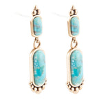 Plateau Blue Turquoise and Golden Earrings Earrings La Vie Bien Plateau Blue Turquoise and Golden Earrings