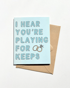Playing for Keeps Cute Engagement Party Card Wedding by Five Dot Post