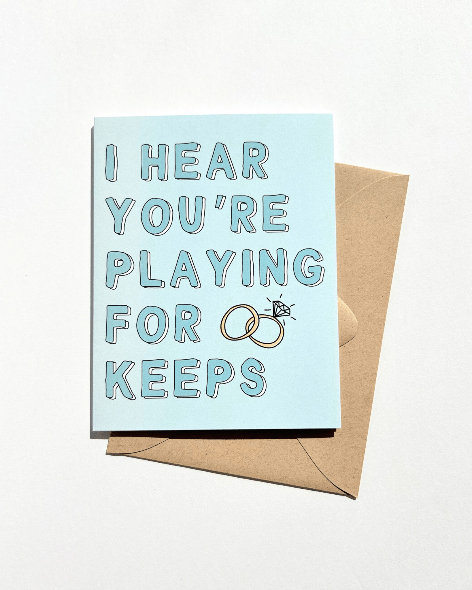 Playing for Keeps Cute Engagement Party Card Wedding by Five Dot Post