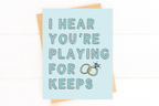 Playing for Keeps Cute Engagement Party Card Wedding by Five Dot Post