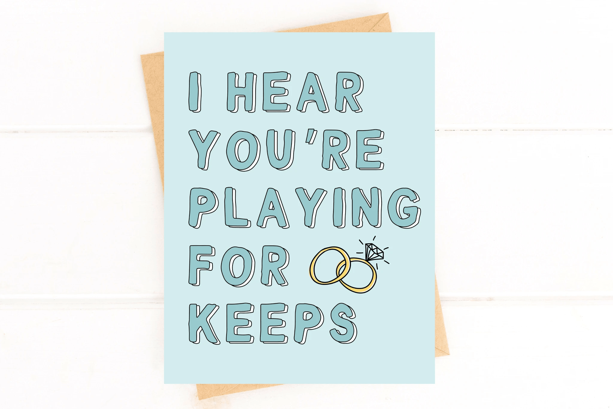 Playing for Keeps Cute Engagement Party Card Wedding by Five Dot Post