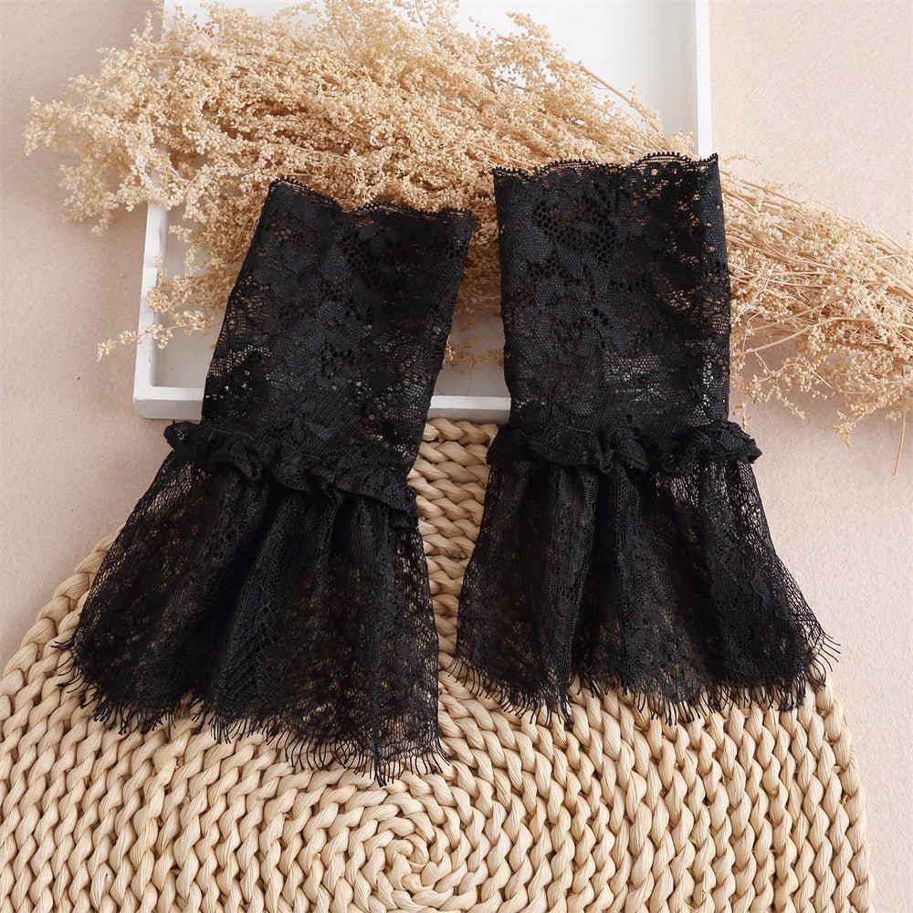 Pleated Lace Mesh Cuff Sleeves (MAC425) La Vie Bien Pleated Lace Mesh Cuff Sleeves (MAC425)