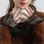 Pleated Lace Mesh Cuff Sleeves (MAC425) La Vie Bien Pleated Lace Mesh Cuff Sleeves (MAC425)