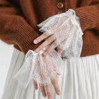 Pleated Lace Mesh Cuff Sleeves (MAC425) La Vie Bien Pleated Lace Mesh Cuff Sleeves (MAC425)