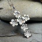 Plumeria Blossom Cross Necklace Pendant La Vie Bien Plumeria Blossom Cross Necklace
