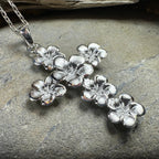 Plumeria Blossom Cross Necklace Pendant La Vie Bien Plumeria Blossom Cross Necklace