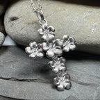 Plumeria Blossom Cross Necklace Pendant La Vie Bien Plumeria Blossom Cross Necklace