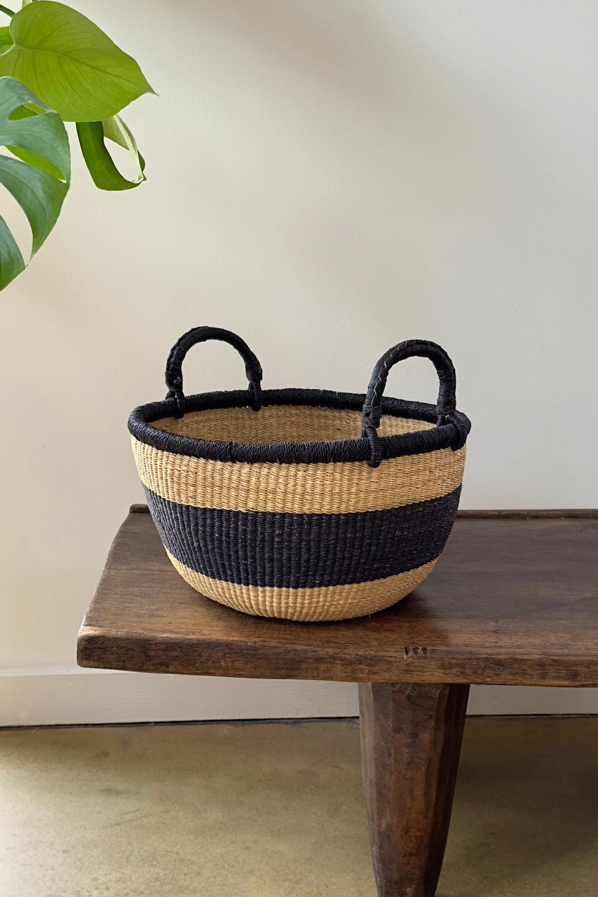 Plump and Pleasing Everything Basket - Natural w/ Black Stripes La Vie Bien Plump and Pleasing Everything Basket - Natural w/ Black Stripes