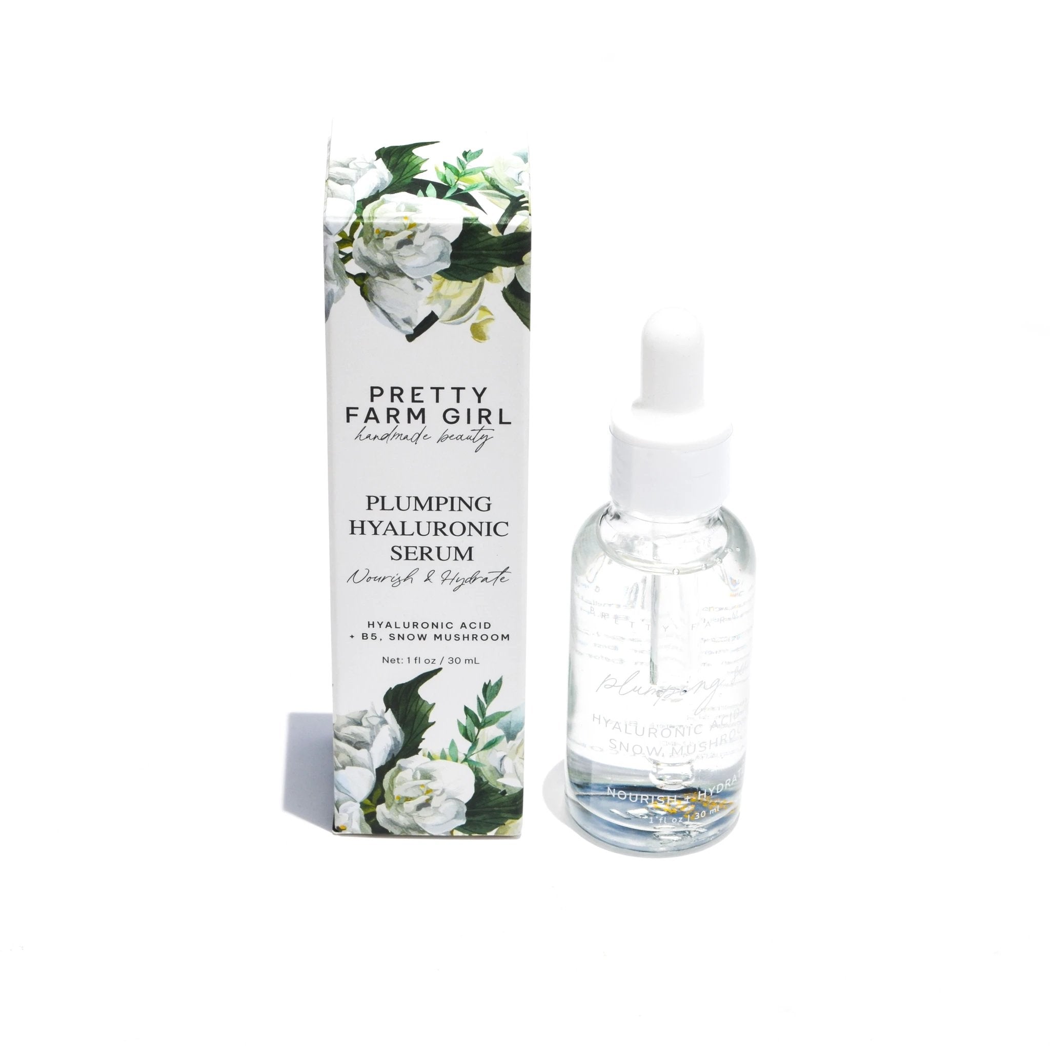 Hyaluronic Plumping Serum with Vitamin B5 + Snow Mushroom by Pretty farm girl
