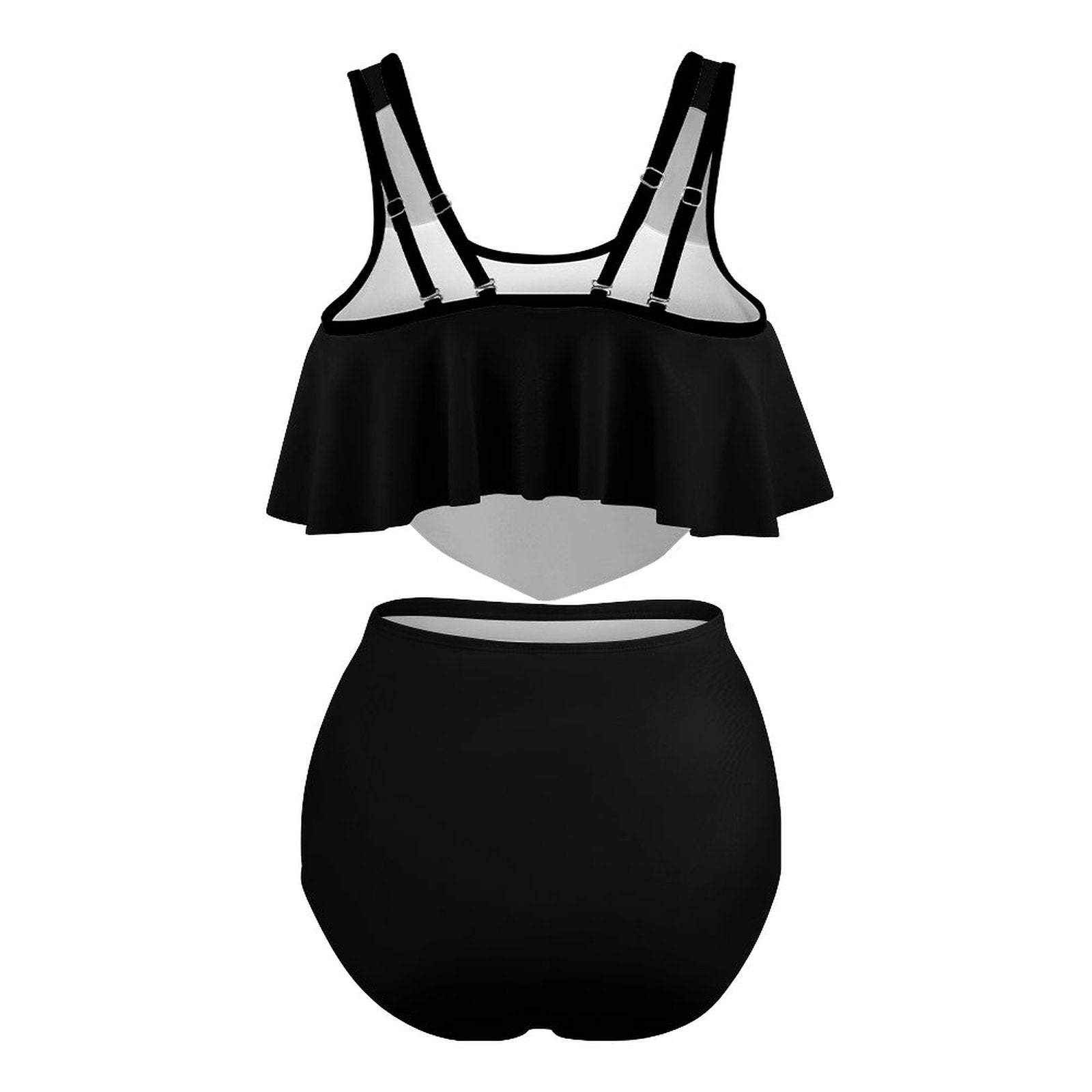 Plus Size Women's Two piece Swimsuit with Tankini - Black