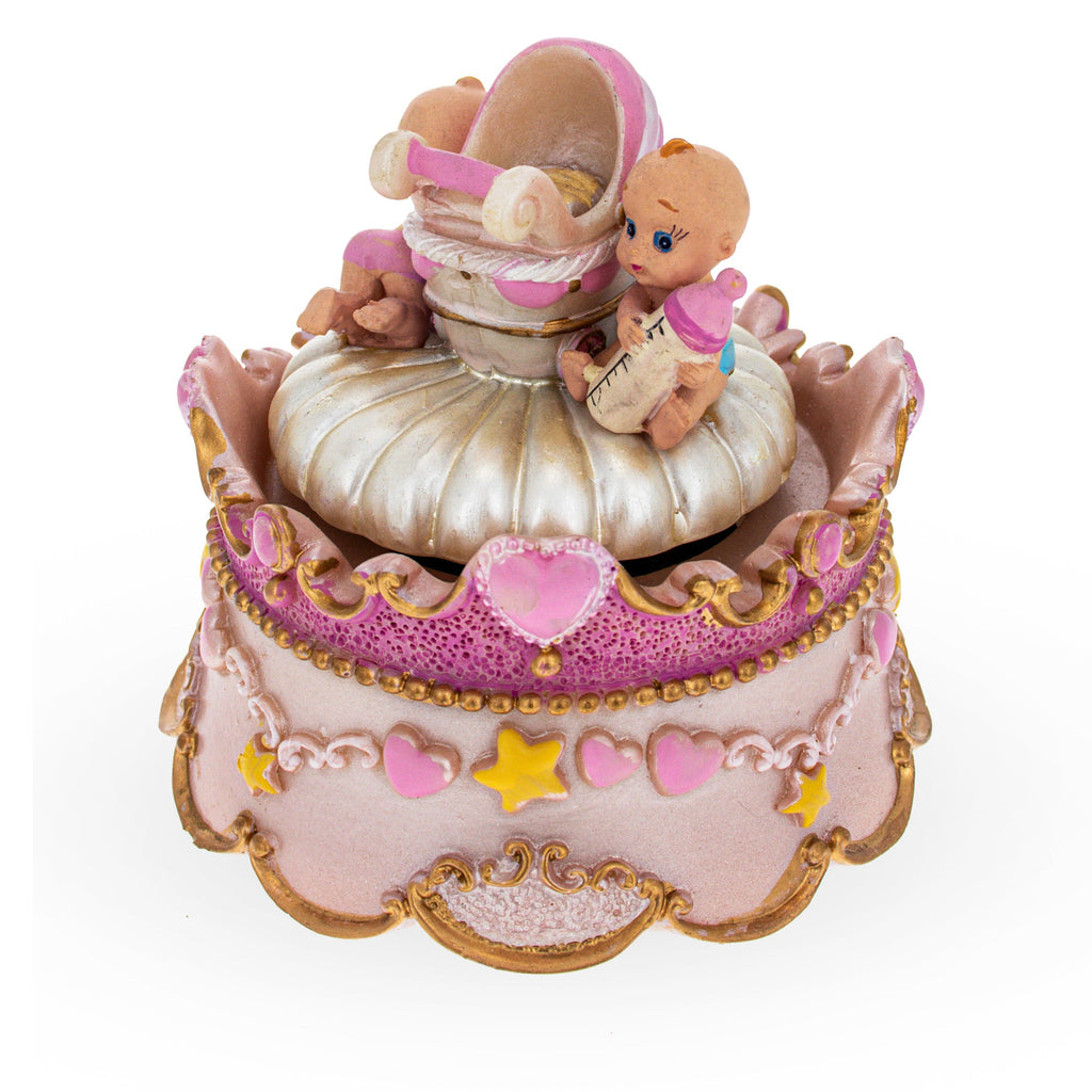 Animated Musical Cradle Babies Figurine - Rotating Nursery Song Music Box