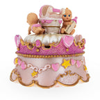 Animated Musical Cradle Babies Figurine - Rotating Nursery Song Music Box