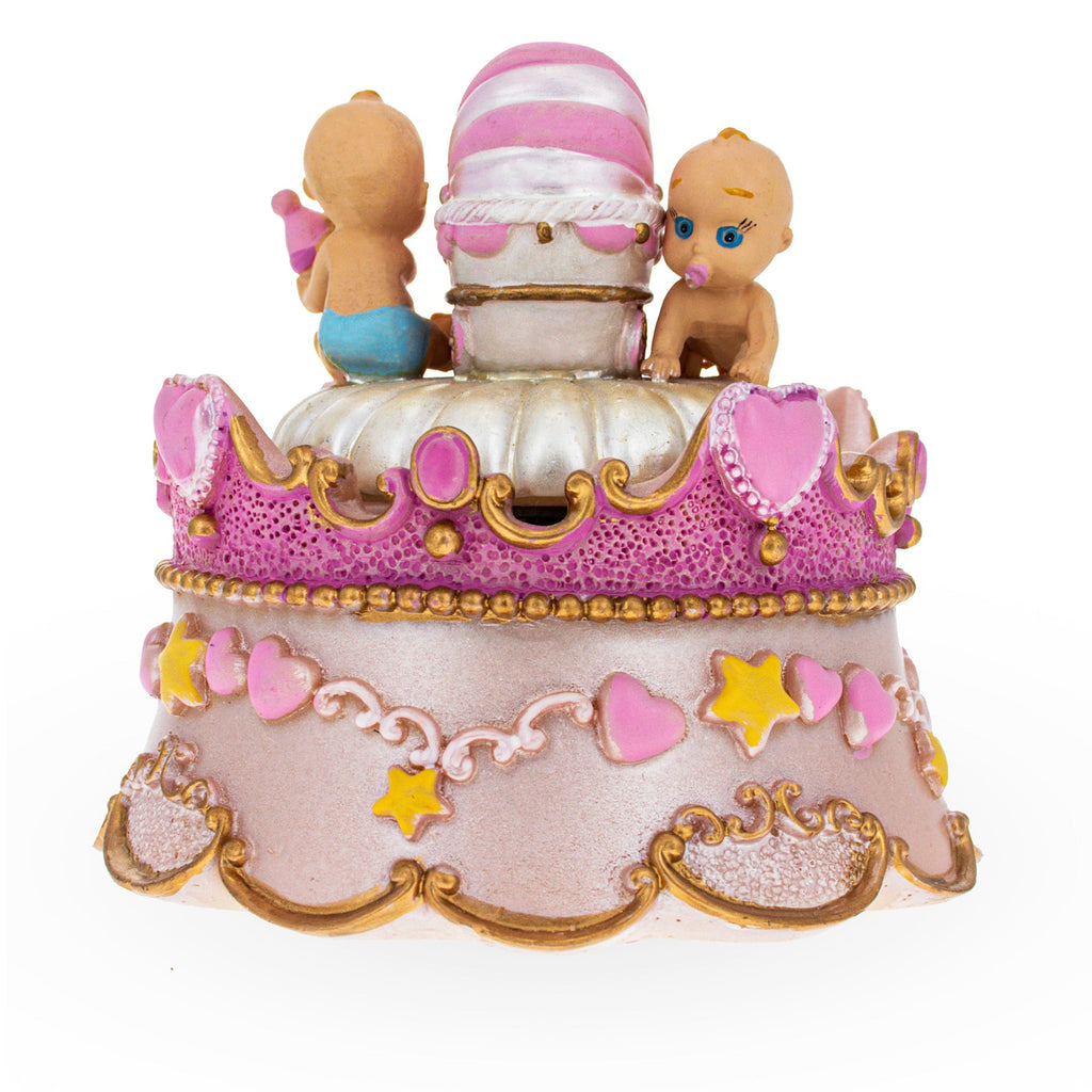 Animated Musical Cradle Babies Figurine - Rotating Nursery Song Music Box