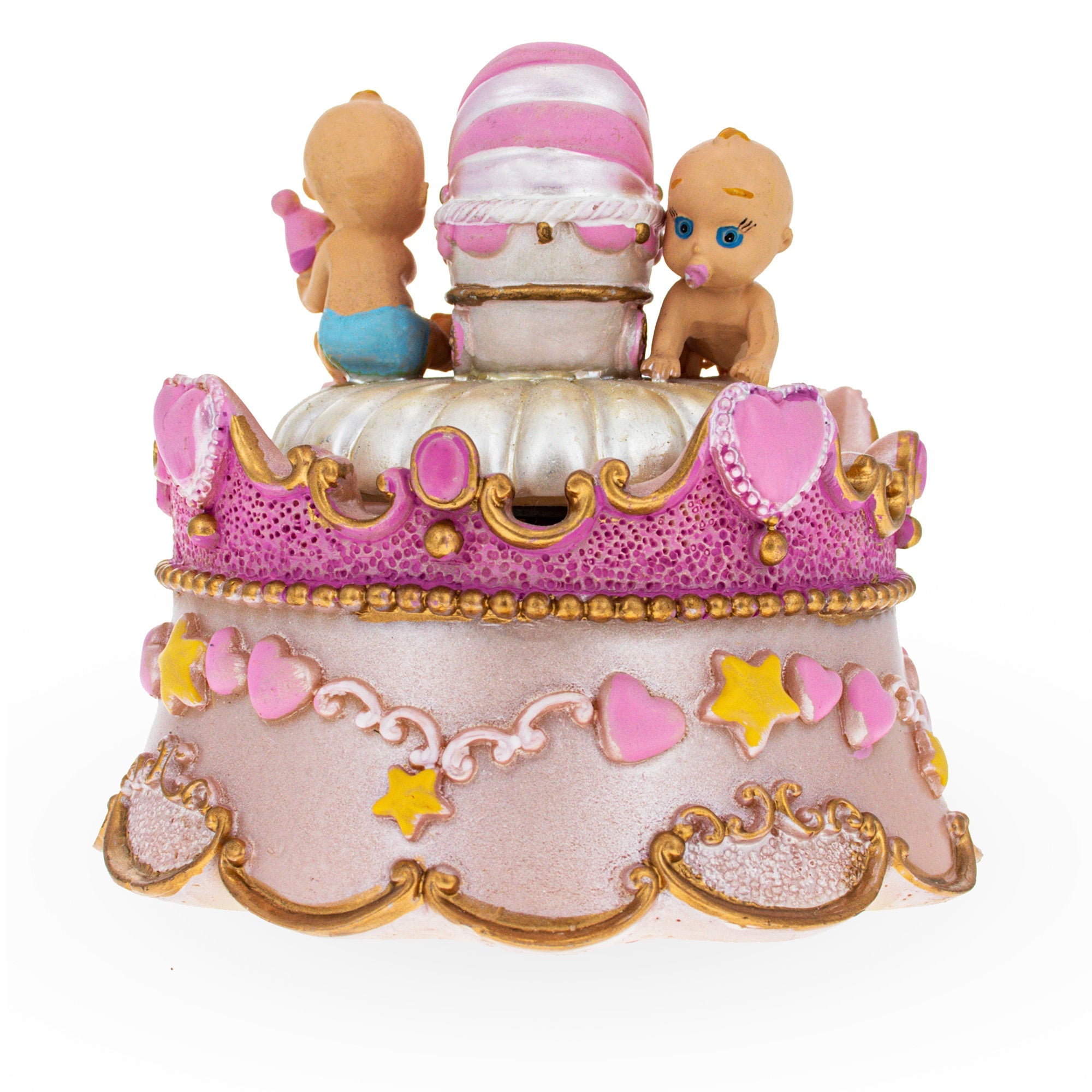 Animated Musical Cradle Babies Figurine - Rotating Nursery Song Music Box
