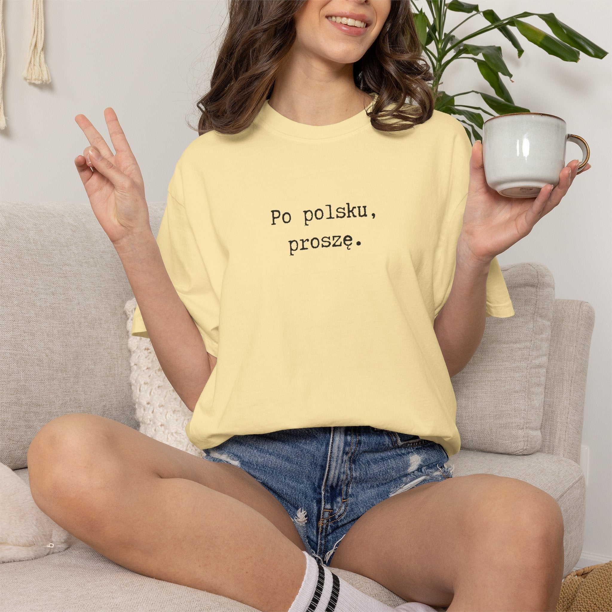 Po polsku, proszę. Polish Phrase T-Shirt, Garment-Dyed Tee for Polish speakers T-Shirt La Vie Bien Po polsku, proszę. Polish Phrase T-Shirt, Garment-Dyed Tee for Polish speakers