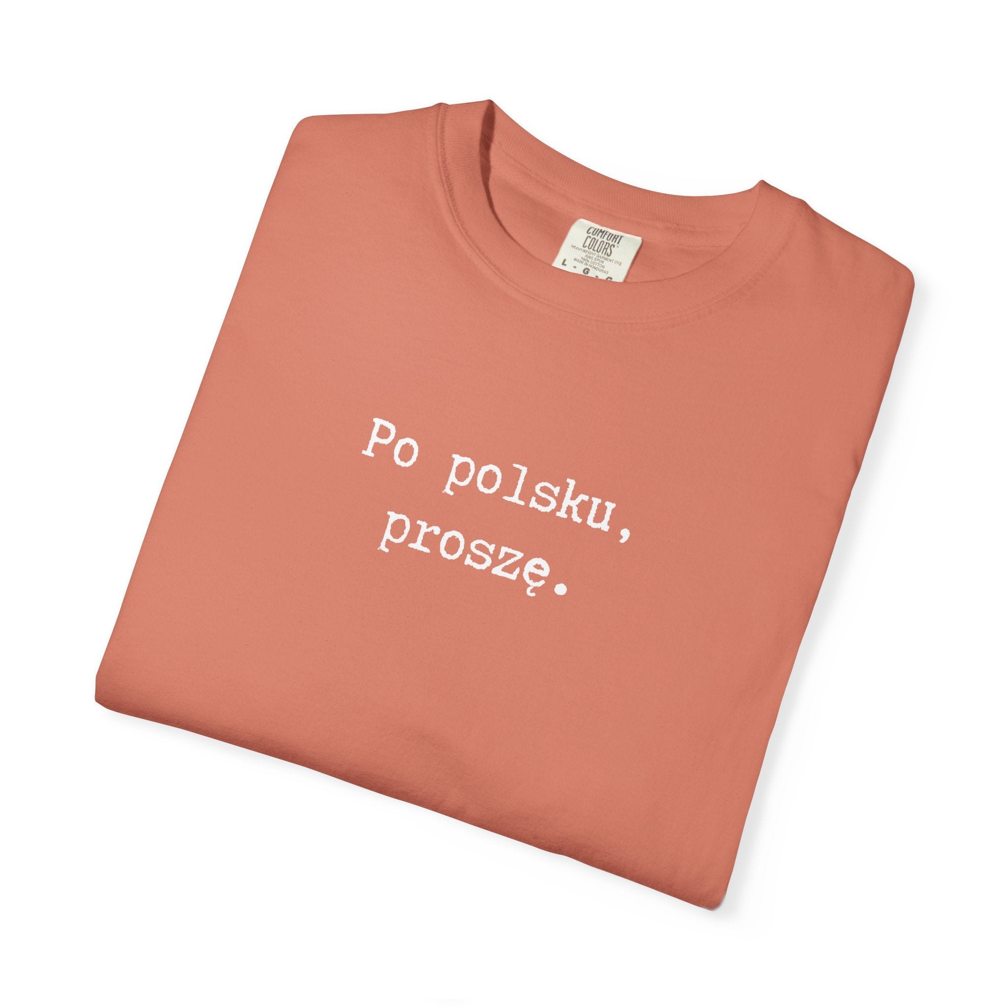 Po polsku, proszę. Polish Phrase T-Shirt, Garment-Dyed Tee for Polish speakers T-Shirt La Vie Bien Po polsku, proszę. Polish Phrase T-Shirt, Garment-Dyed Tee for Polish speakers