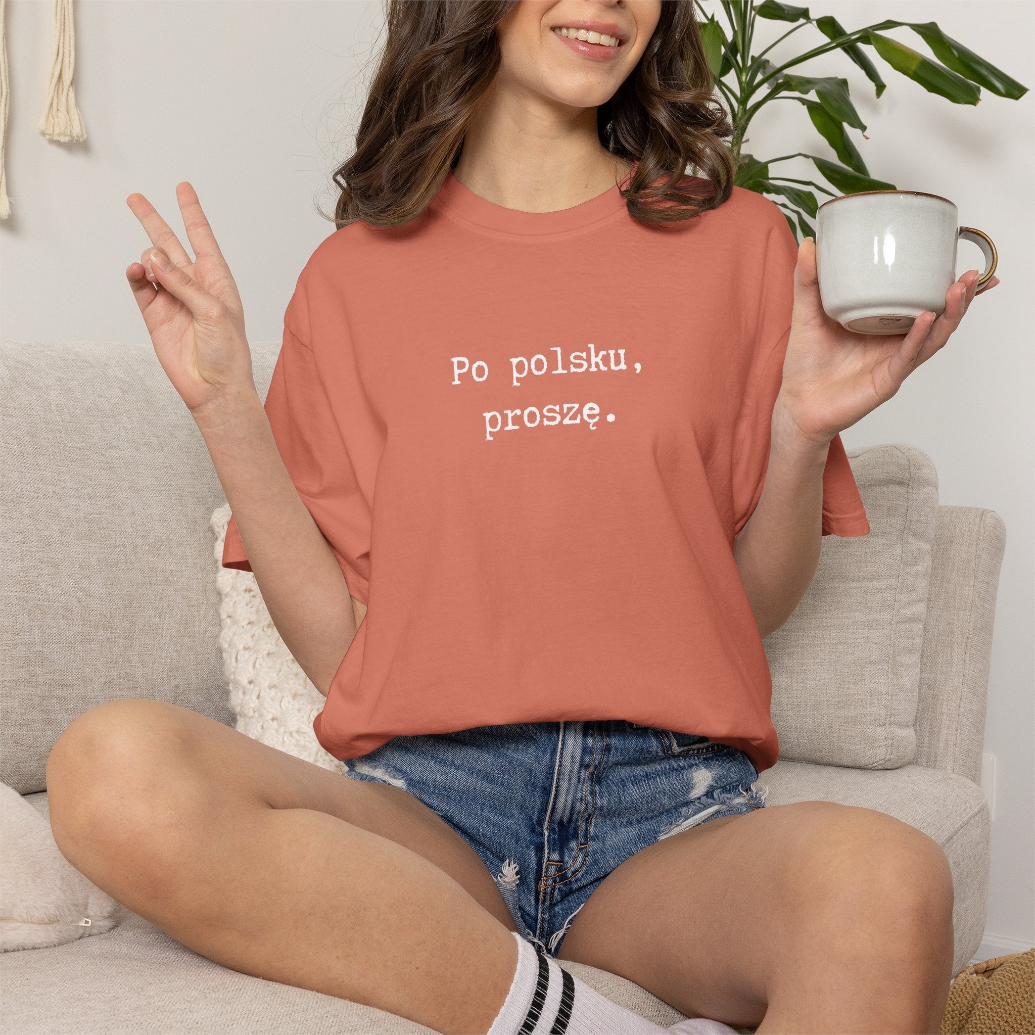 Po polsku, proszę. Polish Phrase T-Shirt, Garment-Dyed Tee for Polish speakers T-Shirt La Vie Bien Po polsku, proszę. Polish Phrase T-Shirt, Garment-Dyed Tee for Polish speakers