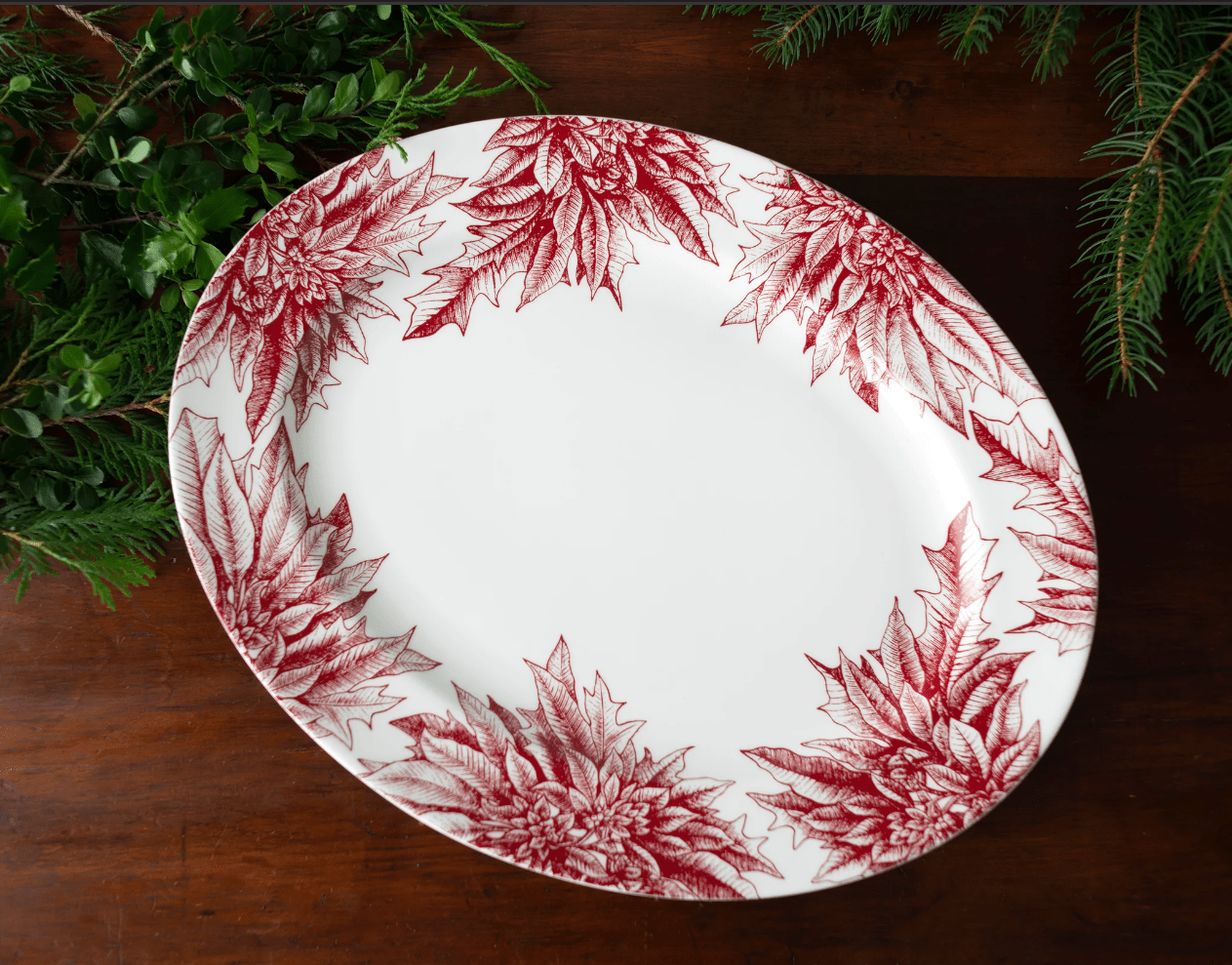 Poinsettia Ceramic Dinnerware – Premium Holiday Coastal Tableware Dishes La Vie Bien Poinsettia Ceramic Dinnerware – Premium Holiday Coastal Tableware