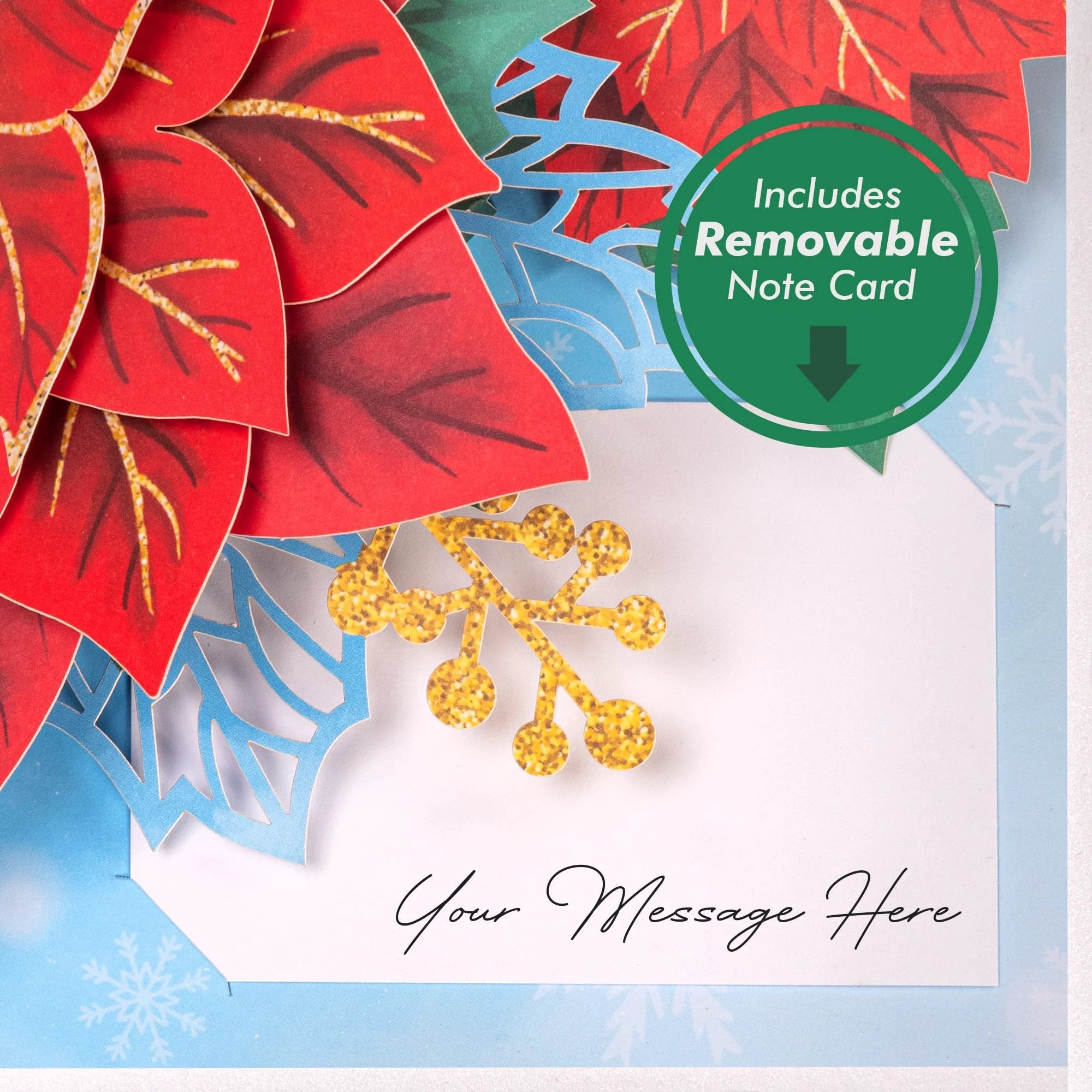 Poinsettia Flower Pop Up Christmas Card by Paper Love