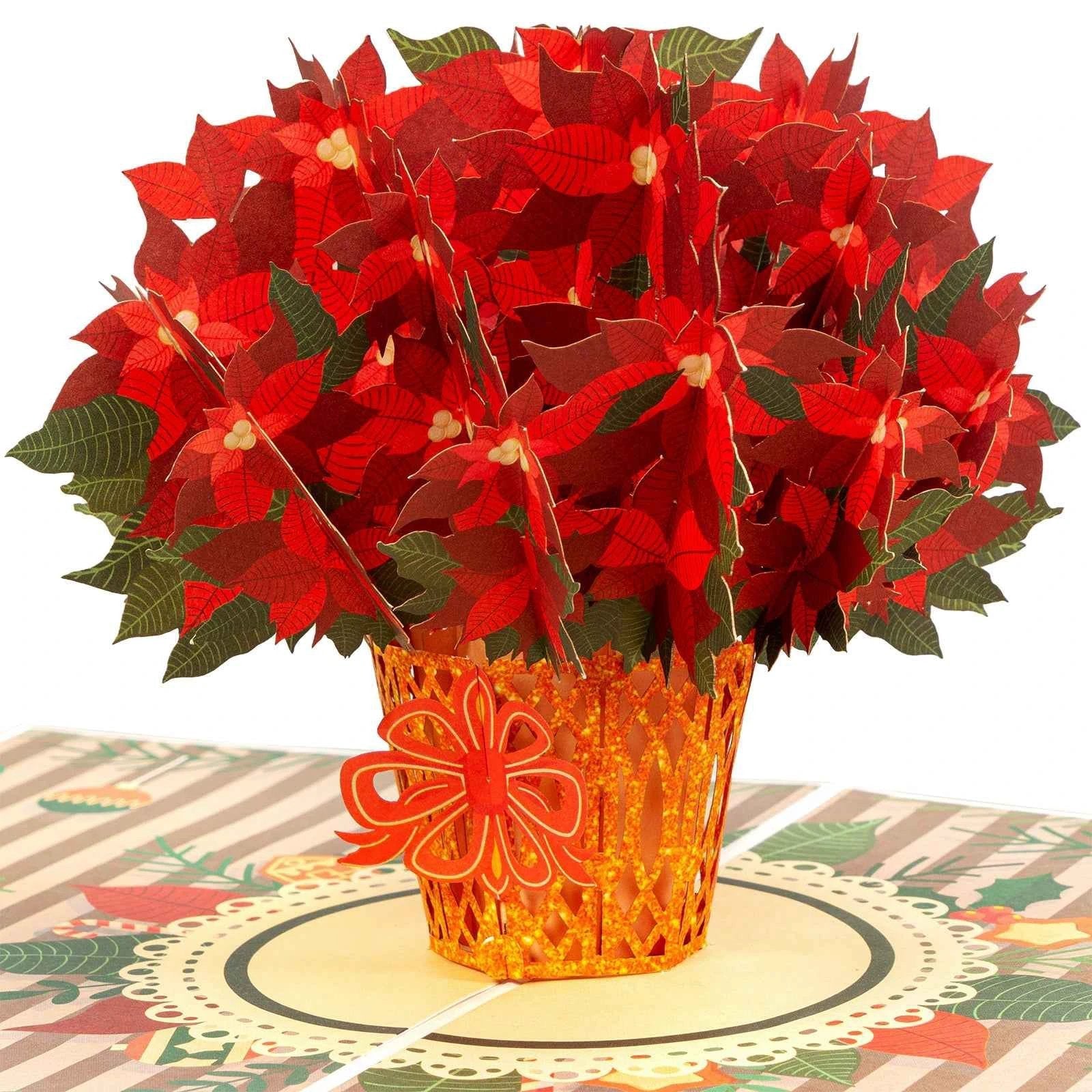 Poinsettias Plant Pop Up Card by Paper Love