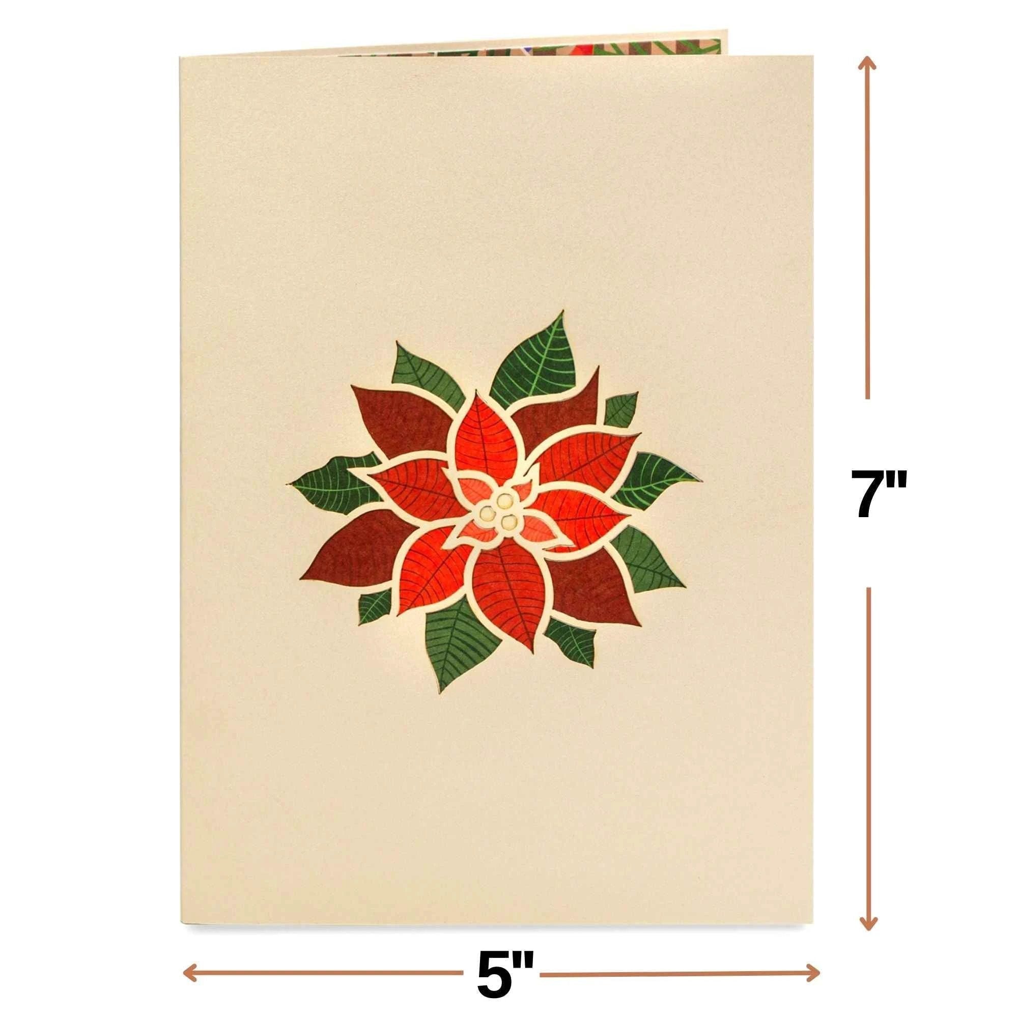 Poinsettias Plant Pop Up Card by Paper Love