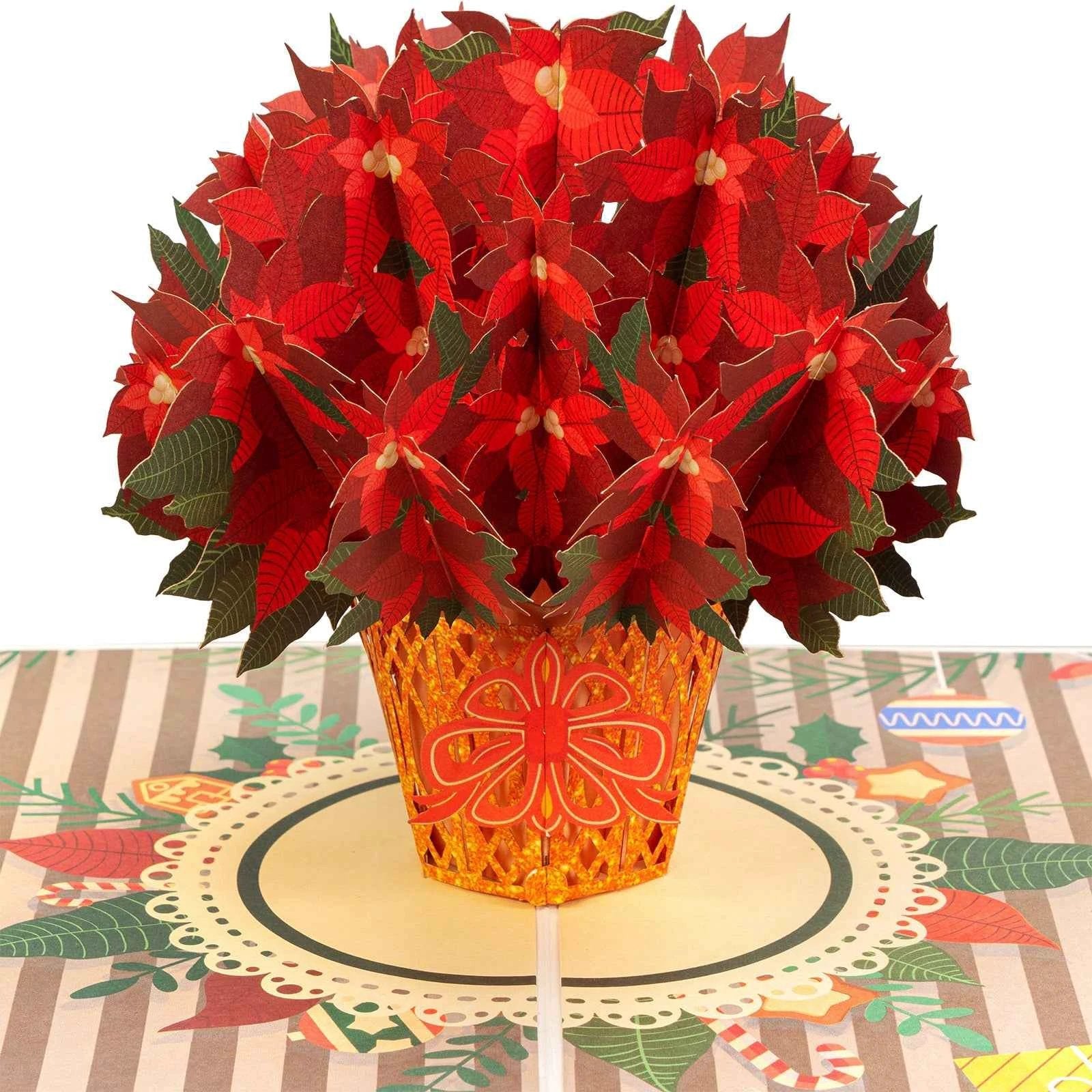 Poinsettias Plant Pop Up Card by Paper Love