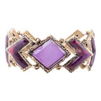 Pointedly Purple Turquoise Golden Link Bracelet by Barse Jewelry