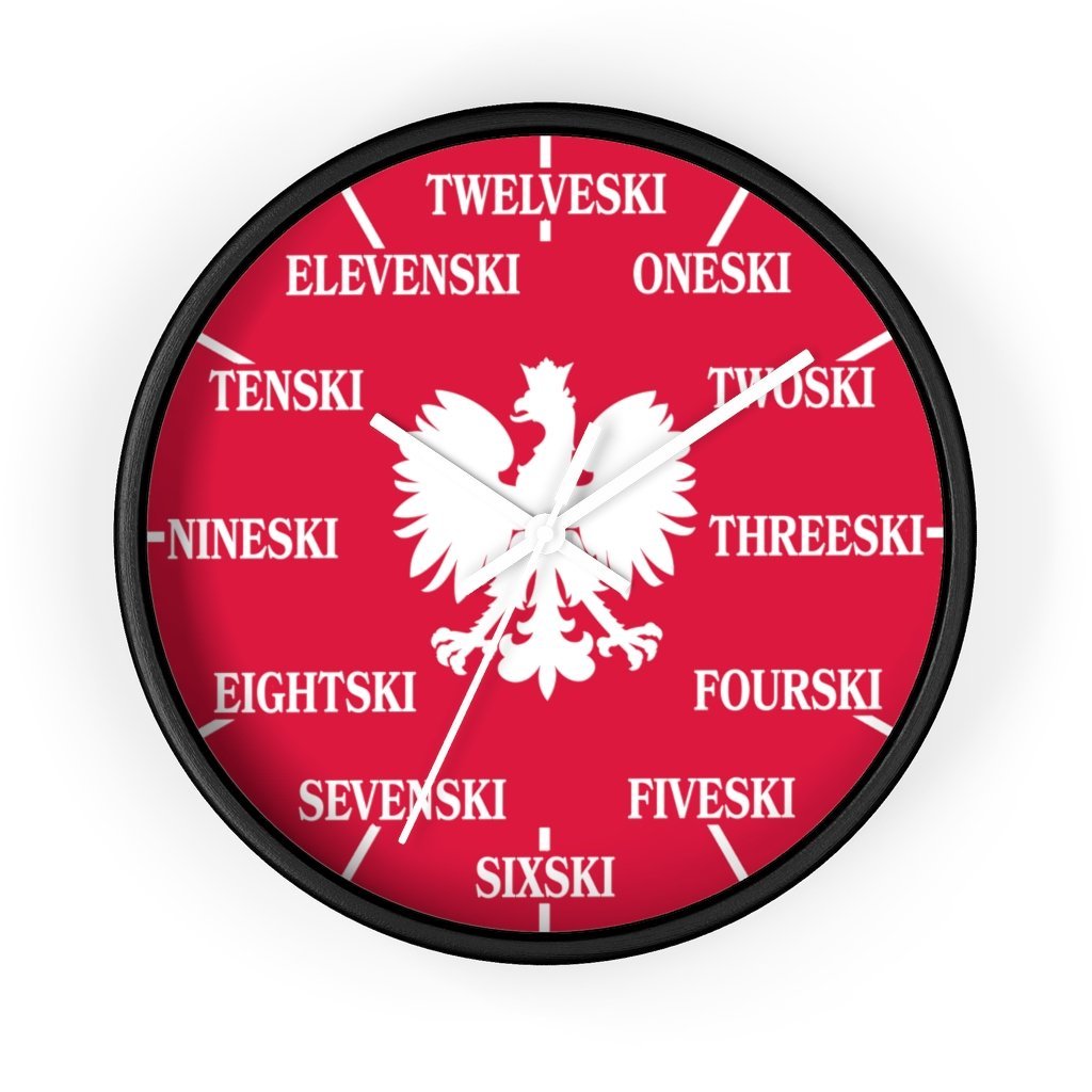 Polish Surname Ski Funny Indoor Wall Clock