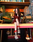 Polka Dot Bow Ruffle Sheer Crew Sock by Sock Candy