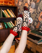 Polka Dot Bow Ruffle Sheer Crew Sock by Sock Candy