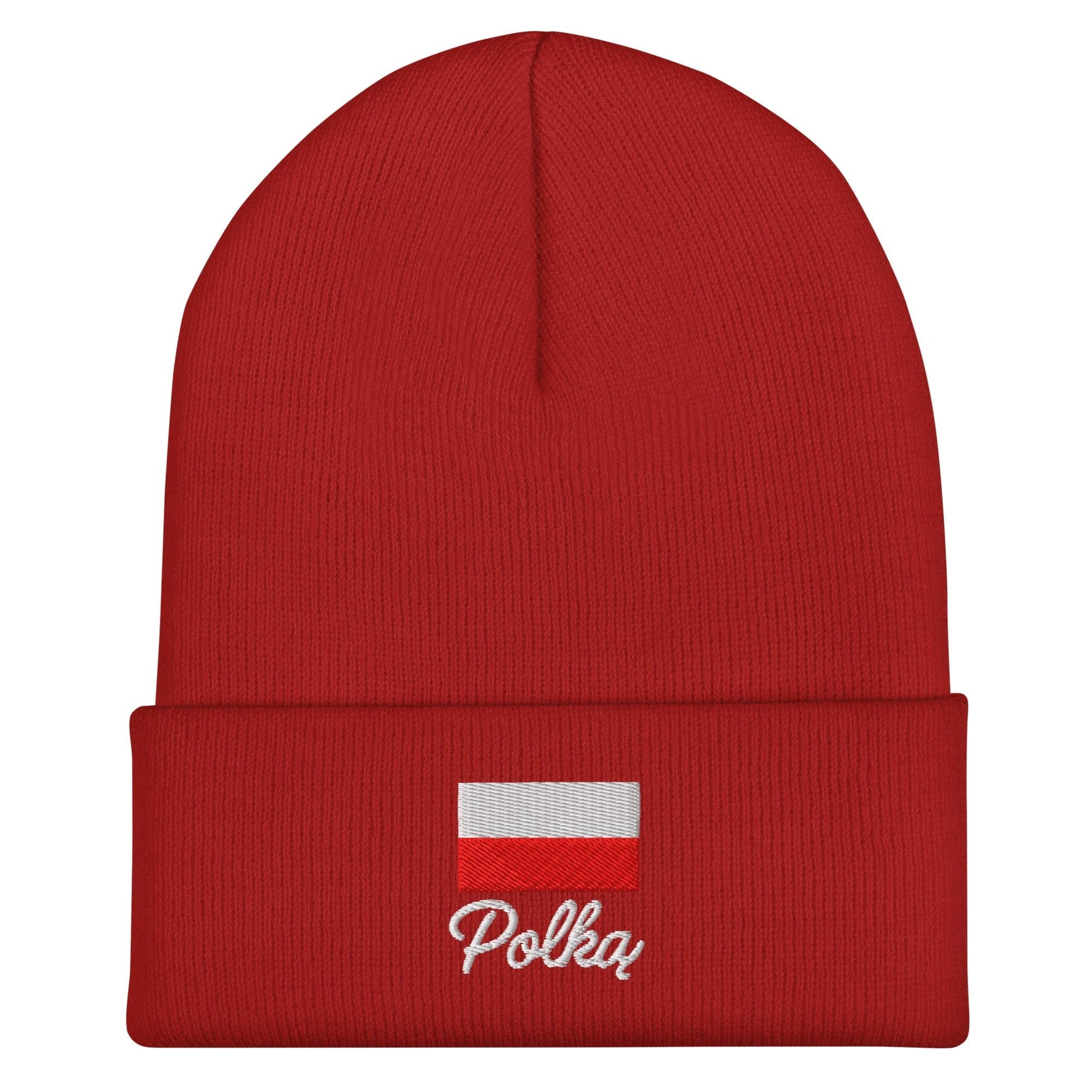 Polką embroidered Polish flag Cuffed Beanie by La Vie Bien