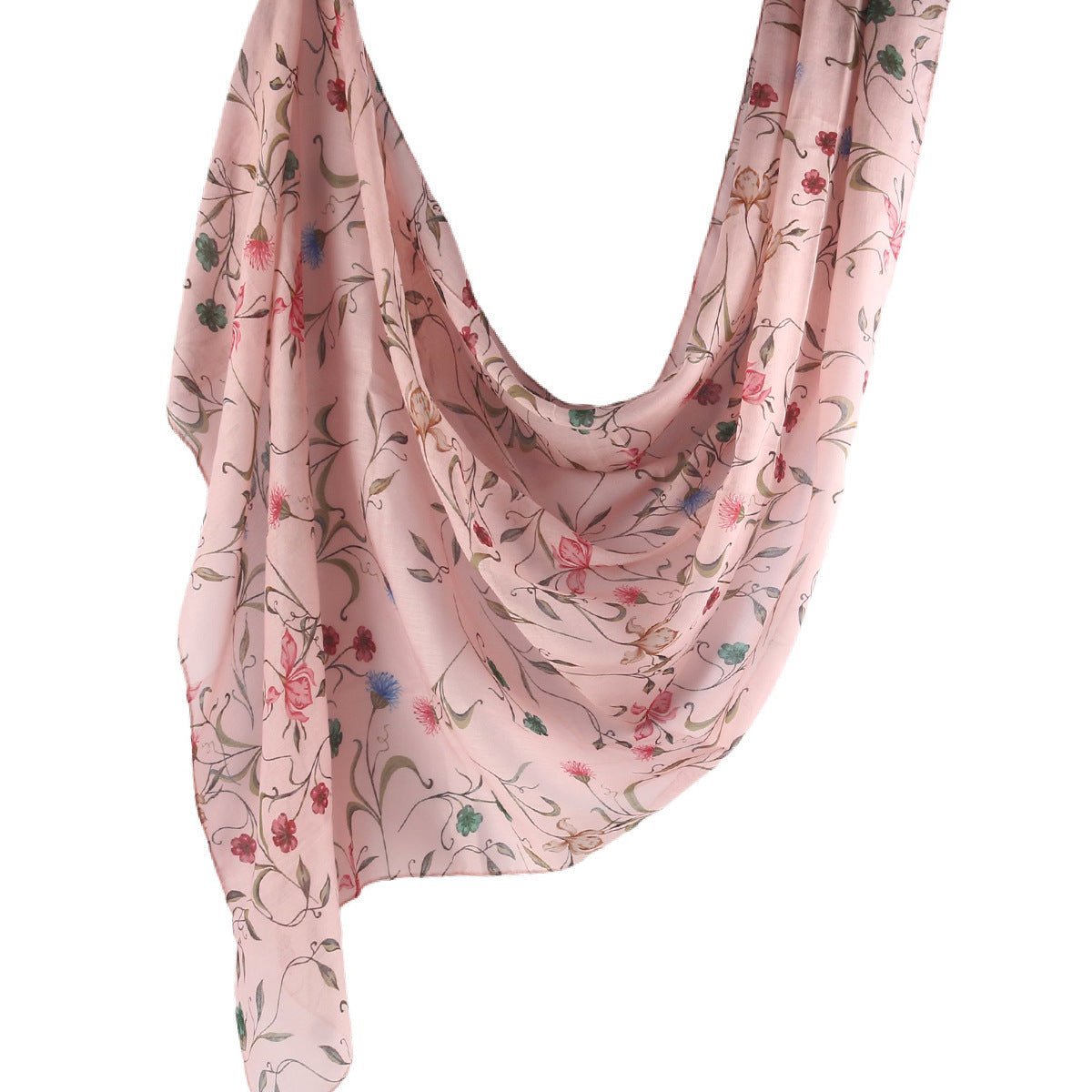 Poly-Cotton Floral Print Hijab Scarf(MH233) La Vie Bien Poly-Cotton Floral Print Hijab Scarf(MH233)