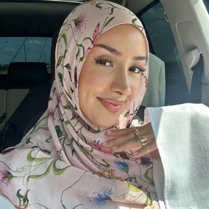 Poly-Cotton Floral Print Hijab Scarf(MH233) La Vie Bien Poly-Cotton Floral Print Hijab Scarf(MH233)
