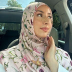 Poly-Cotton Floral Print Hijab Scarf(MH233) La Vie Bien Poly-Cotton Floral Print Hijab Scarf(MH233)