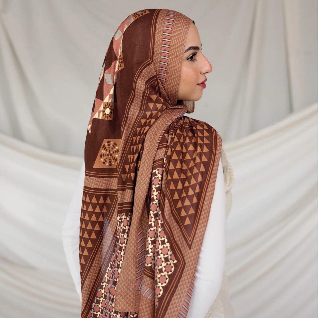 Poly-Cotton Printed Hijab Scarf (MH214) La Vie Bien Poly-Cotton Printed Hijab Scarf (MH214)