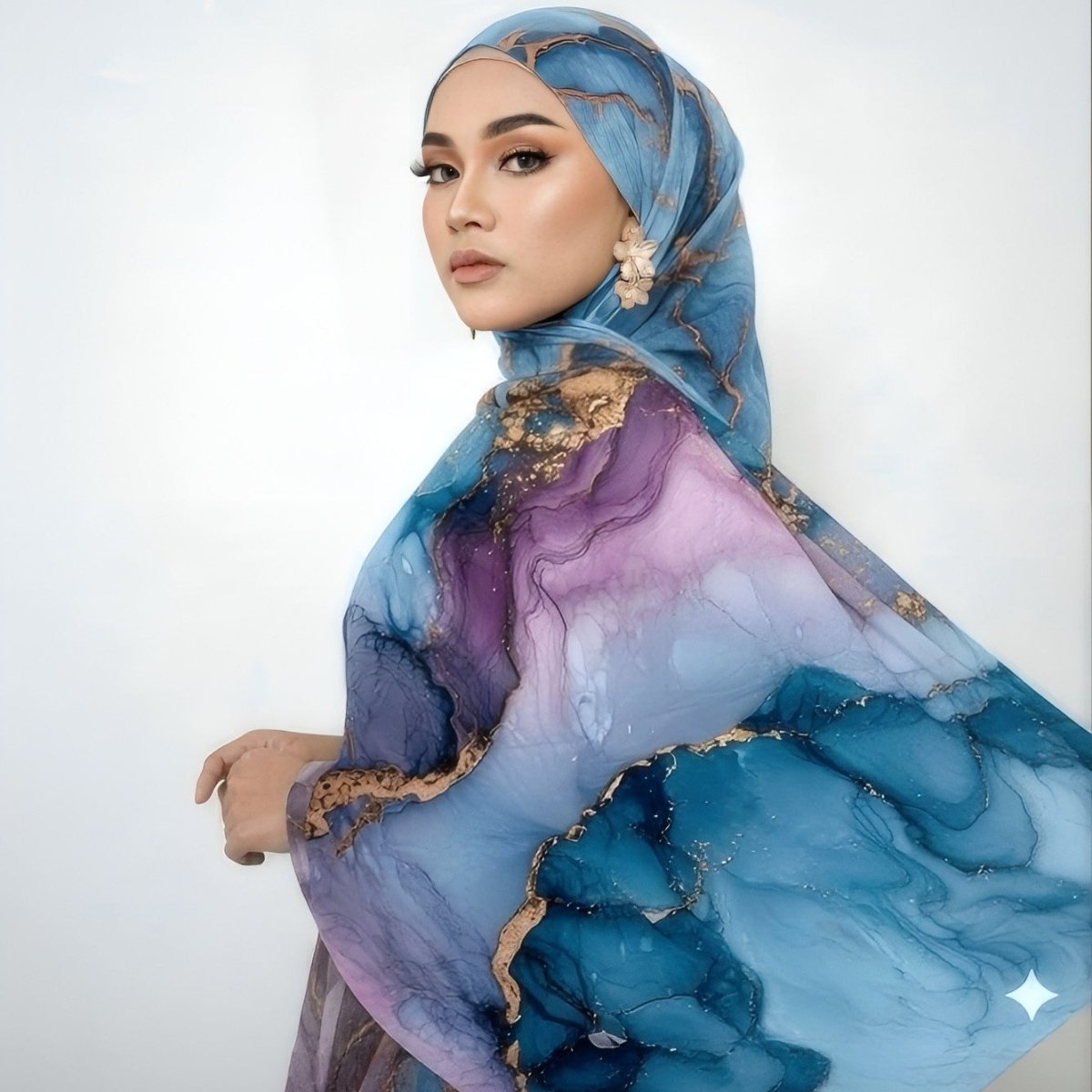Poly-Cotton Printed Hijab Scarf (MH214) La Vie Bien Poly-Cotton Printed Hijab Scarf (MH214)