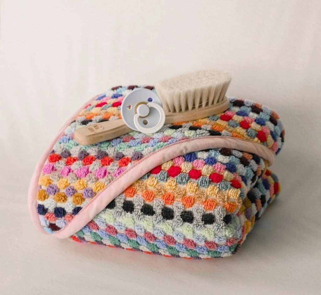 Pom Pom Baby Swaddle Blanket by Kalkedon Towels