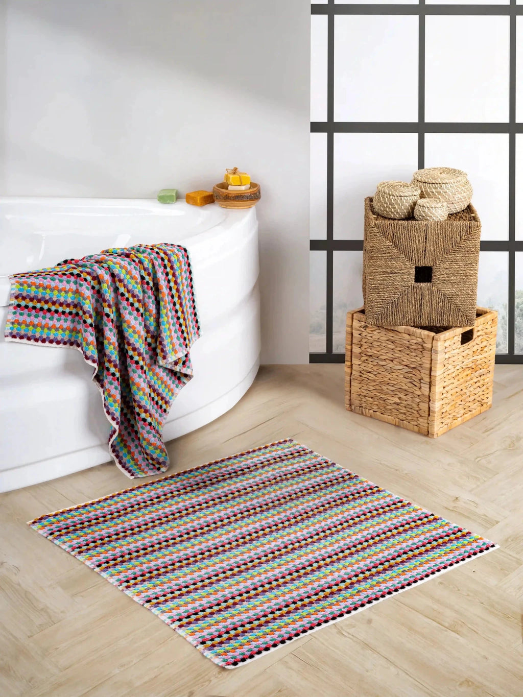 Pom Pom Bath Mat by Kalkedon Towels