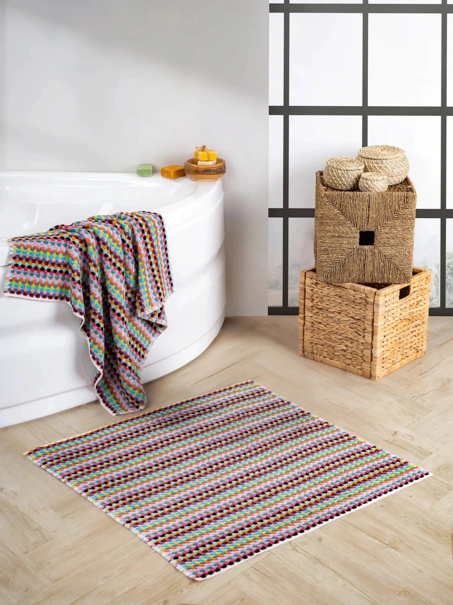 Pom Pom Bath Mat by Kalkedon Towels
