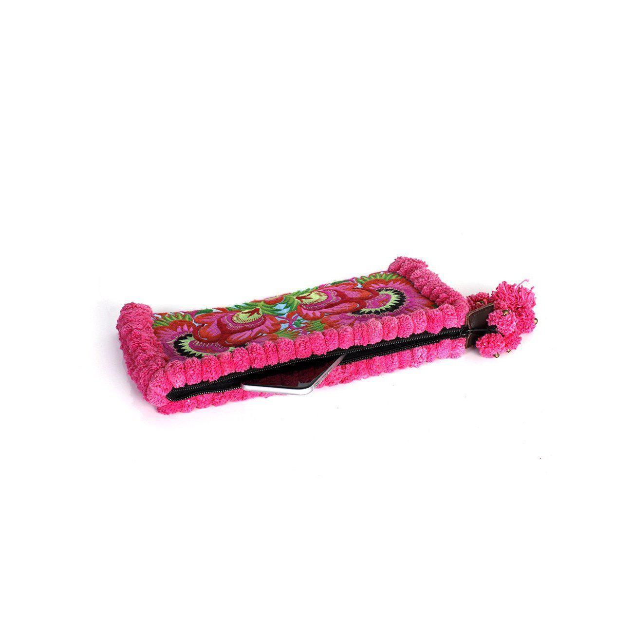 Pom Pom Boho Clutch - Thailand Bags La Vie Bien Pom Pom Boho Clutch - Thailand