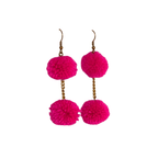 Pom Pom Brass Chain Earrings - Thailand Jewelry La Vie Bien Pom Pom Brass Chain Earrings - Thailand