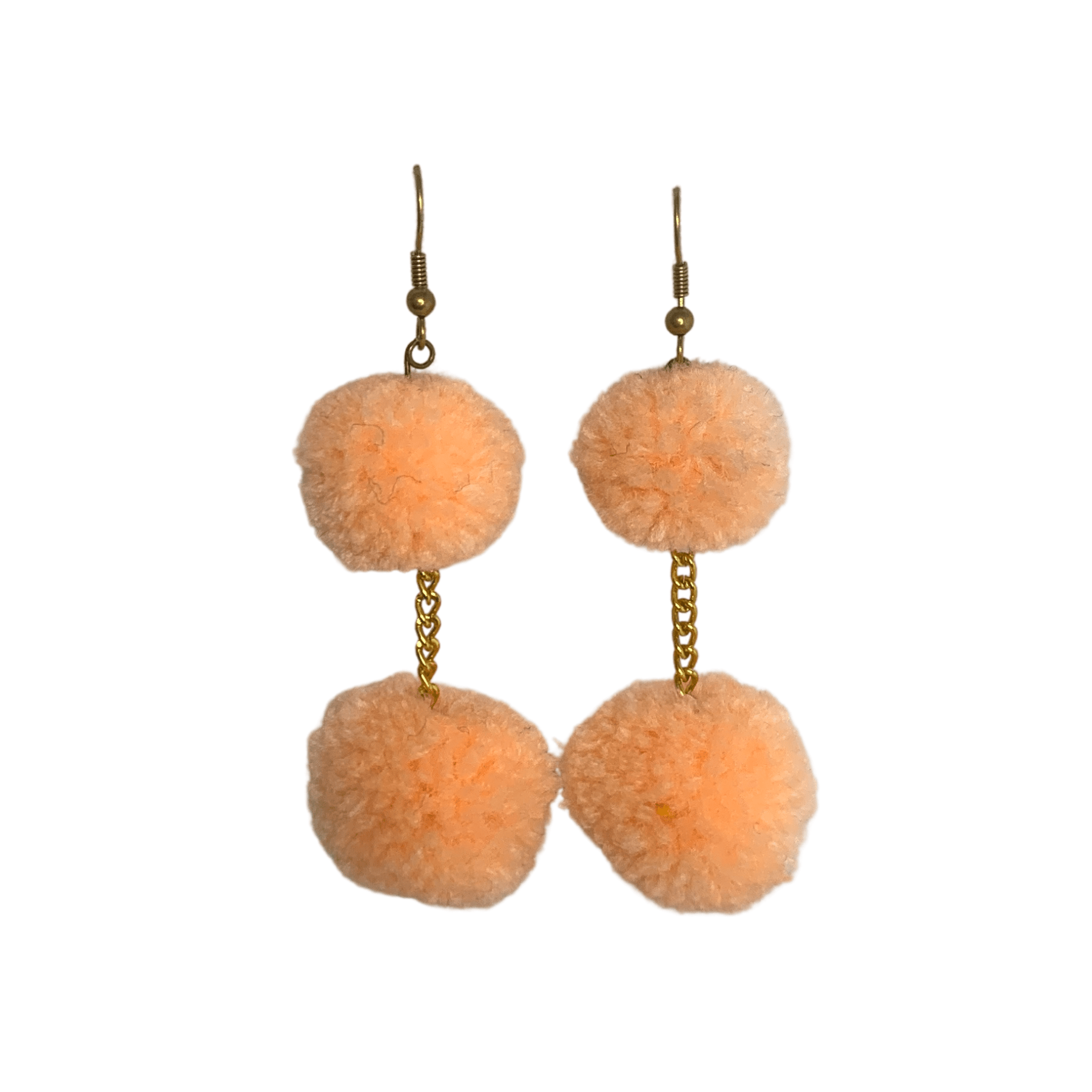 Pom Pom Brass Chain Earrings - Thailand Jewelry La Vie Bien Pom Pom Brass Chain Earrings - Thailand